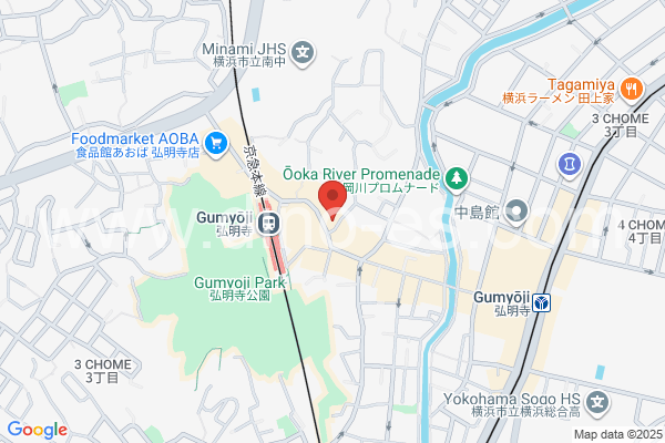 弘明寺(横浜市営)メンズエステの地図です。map of Gumyōji station where spa and massage salons are located