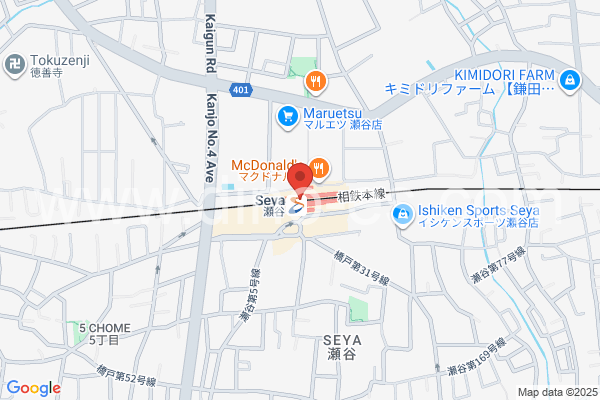 瀬谷メンズエステの地図です。map of Seya station where spa and massage salons are located