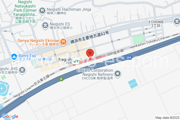 根岸(神奈川)メンズエステの地図です。map of Negishi station where spa and massage salons are located
