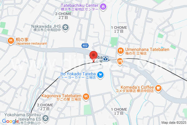 立場メンズエステの地図です。map of Tateba station where spa and massage salons are located