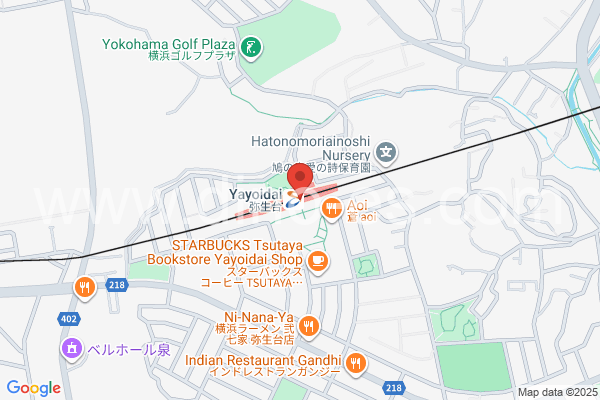 弥生台メンズエステの地図です。map of Yayoidai station where spa and massage salons are located