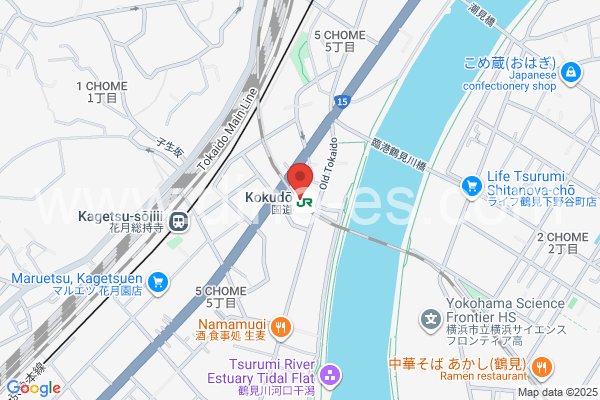 国道メンズエステの地図です。map of Kokudō station where spa and massage salons are located