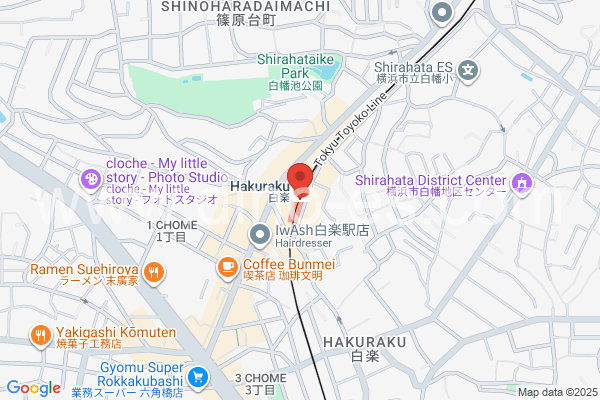 白楽メンズエステの地図です。map of Hakuraku station where spa and massage salons are located