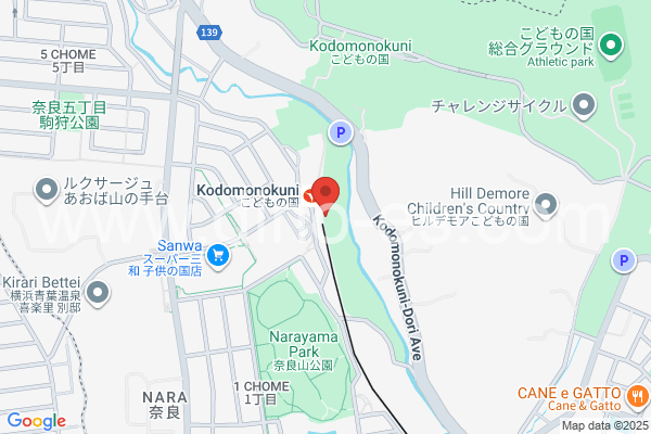 こどもの国(神奈川)メンズエステの地図です。map of Kodomonokuni station where spa and massage salons are located