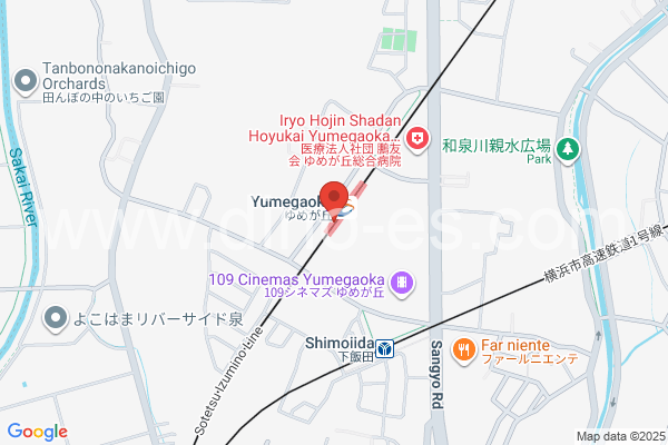 ゆめが丘メンズエステの地図です。map of Yumegaoka station where spa and massage salons are located
