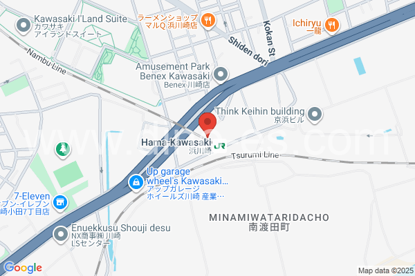 浜川崎メンズエステの地図です。map of Hama-Kawasaki station where spa and massage salons are located