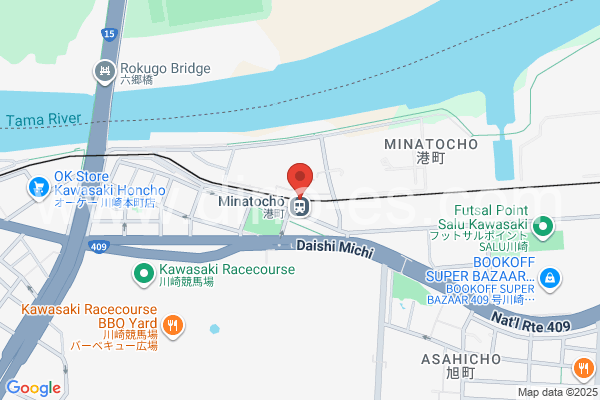 港町メンズエステの地図です。map of Minatochō station where spa and massage salons are located