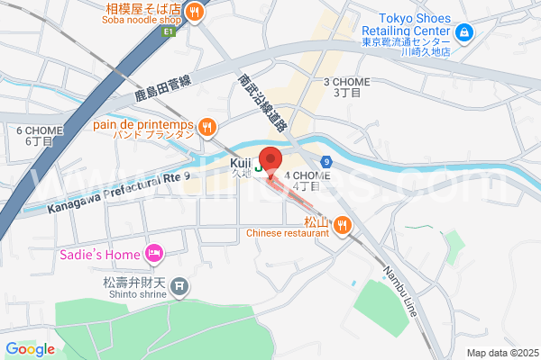 久地メンズエステの地図です。map of Kuji station where spa and massage salons are located
