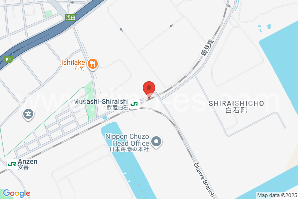 武蔵白石メンズエステの地図です。map of Musashi-Shiraishi station where spa and massage salons are located