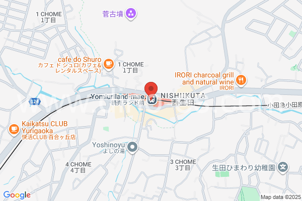 読売ランド前メンズエステの地図です。map of Yomiuri-Land-mae station where spa and massage salons are located