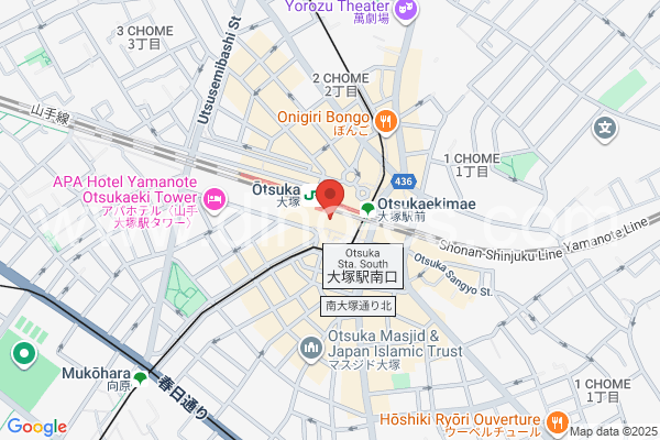 大塚(東京)メンズエステの地図です。map of Ōtsuka station where spa and massage salons are located