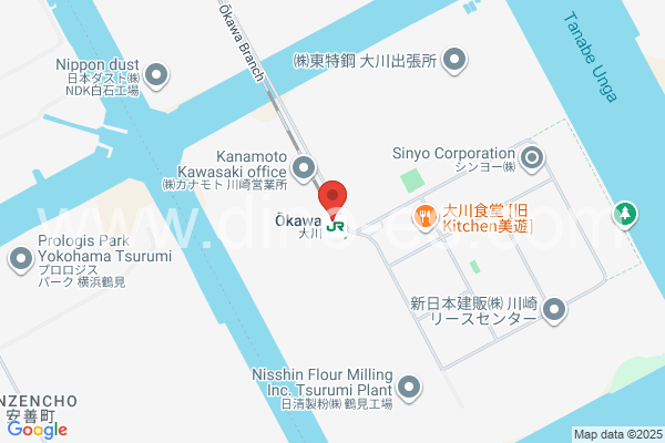 大川メンズエステの地図です。map of Ōkawa station where spa and massage salons are located