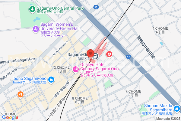 相模大野メンズエステの地図です。map of SagamiOono station where spa and massage salons are located
