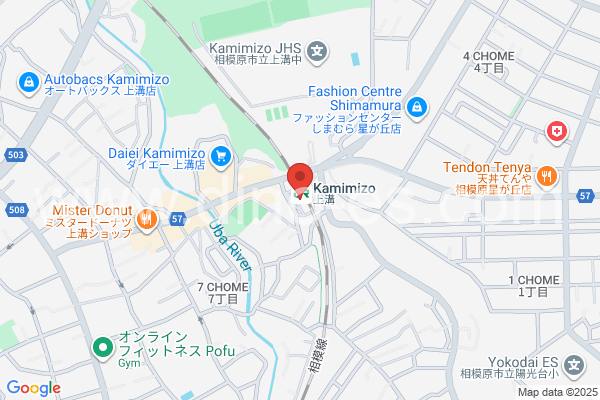 上溝メンズエステの地図です。map of Kamimizo station where spa and massage salons are located