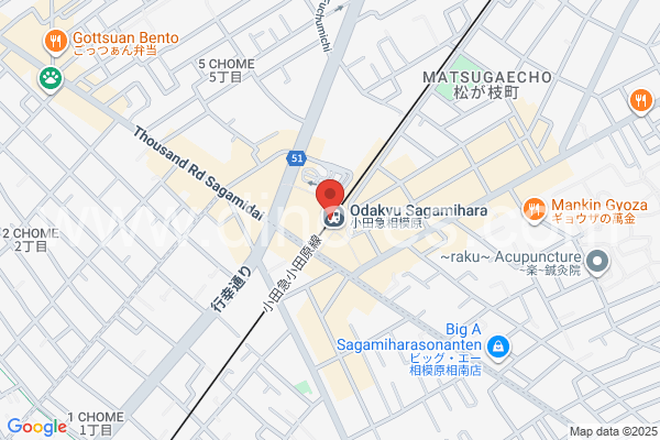 小田急相模原メンズエステの地図です。map of OdakyuSagamihara station where spa and massage salons are located