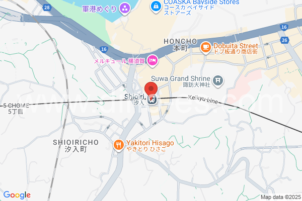 汐入メンズエステの地図です。map of Shioiri station where spa and massage salons are located