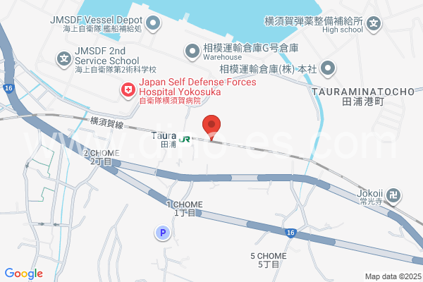 田浦メンズエステの地図です。map of Taura station where spa and massage salons are located