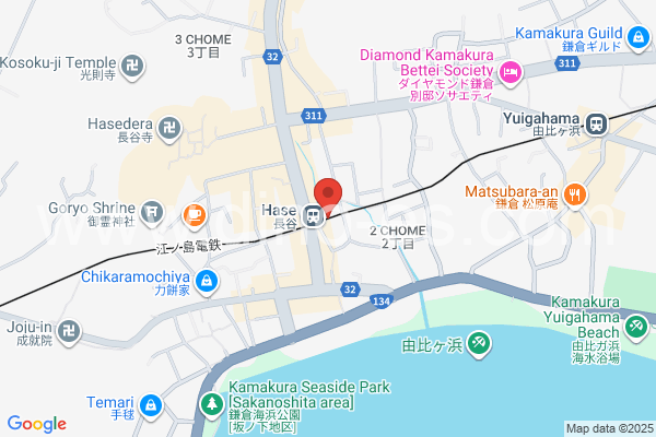 長谷(神奈川)メンズエステの地図です。map of Nagatani station where spa and massage salons are located