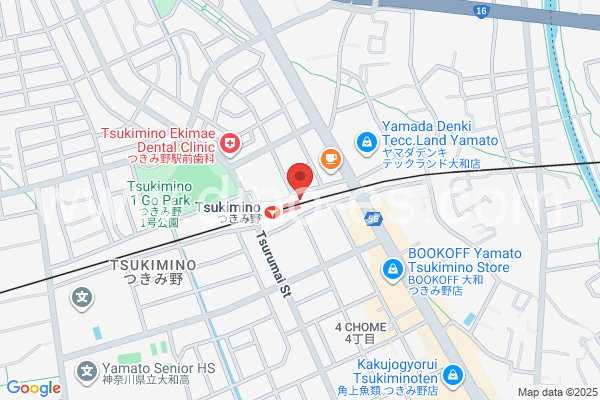 つきみ野メンズエステの地図です。map of Tsukimino station where spa and massage salons are located