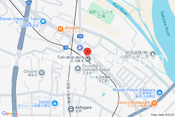 五百羅漢メンズエステの地図です。map of Gohyakurakan station where spa and massage salons are located