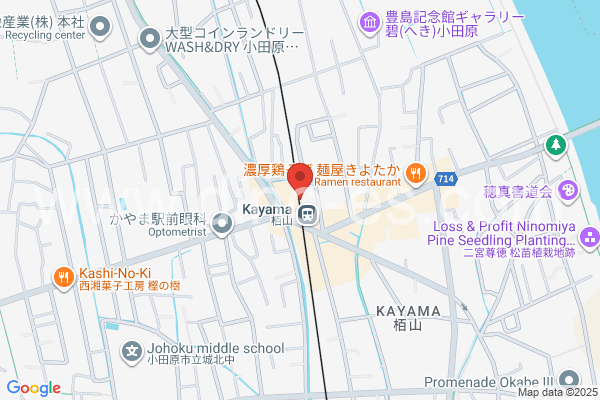 栢山メンズエステの地図です。map of Kayama station where spa and massage salons are located