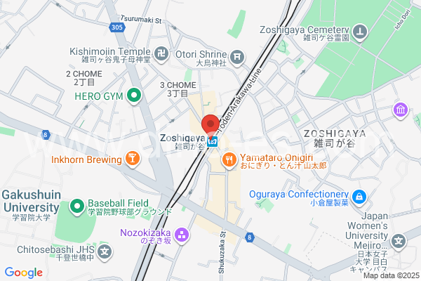 雑司が谷(東京メトロメンズエステの地図です。map of Zōshigaya station where spa and massage salons are located