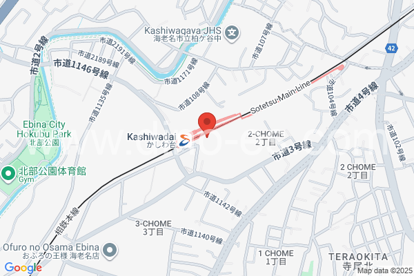 かしわ台メンズエステの地図です。map of Kashiwadai station where spa and massage salons are located