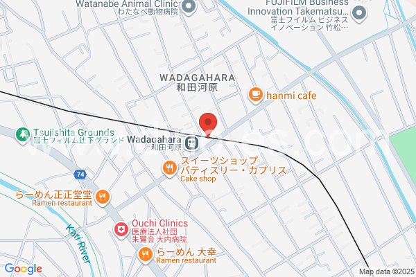 和田河原メンズエステの地図です。map of Wadagahara station where spa and massage salons are located