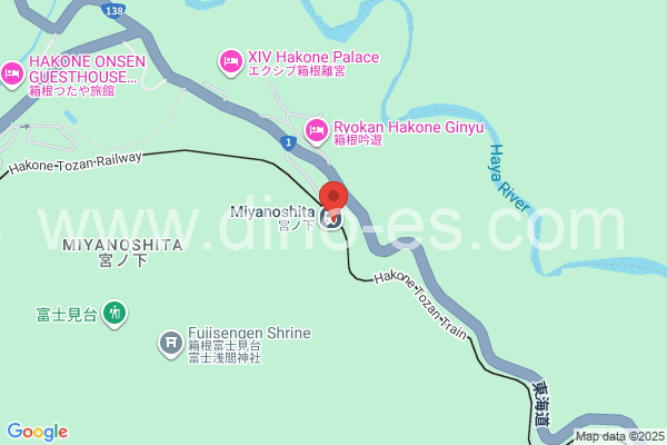 宮ノ下メンズエステの地図です。map of Miyanoshita station where spa and massage salons are located