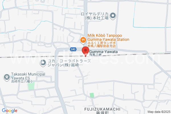 群馬八幡メンズエステの地図です。map of Gunma-Yawata station where spa and massage salons are located
