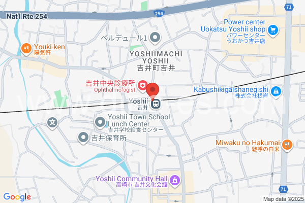 吉井(群馬)メンズエステの地図です。map of Yoshii station where spa and massage salons are located