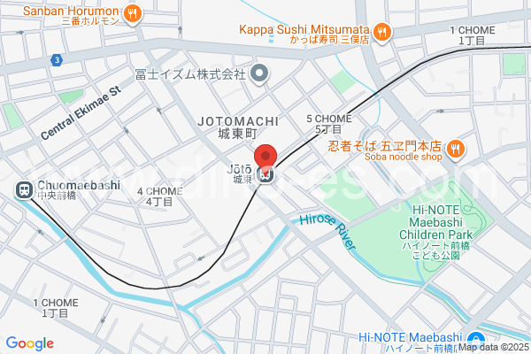 城東メンズエステの地図です。map of Jōtō station where spa and massage salons are located