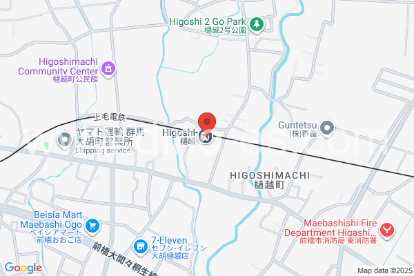 樋越メンズエステの地図です。map of Higoshi station where spa and massage salons are located