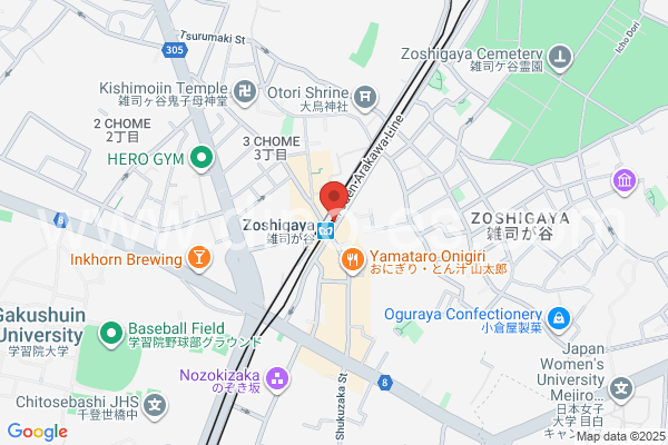 鬼子母神前メンズエステの地図です。map of Kishibojinmae station where spa and massage salons are located