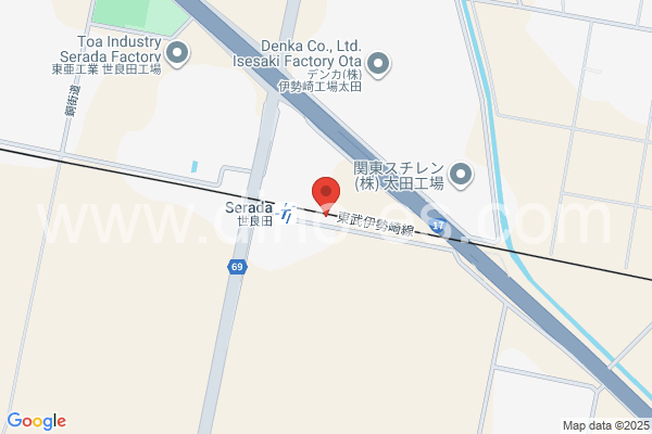 世良田メンズエステの地図です。map of Serada station where spa and massage salons are located