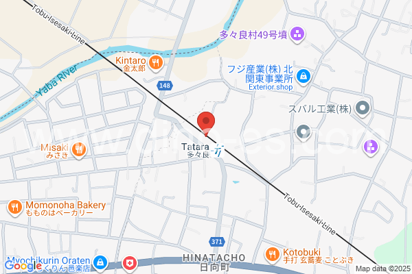 多々良メンズエステの地図です。map of Tatara station where spa and massage salons are located