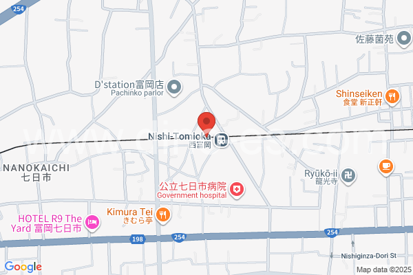 西富岡メンズエステの地図です。map of Nishi-Tomioka station where spa and massage salons are located