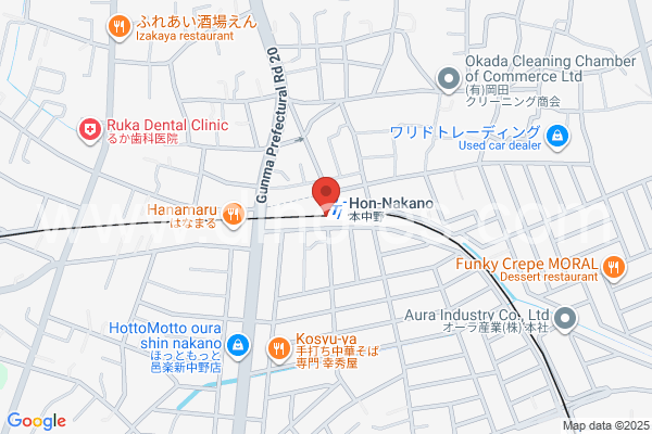 本中野メンズエステの地図です。map of Hon-Nakano station where spa and massage salons are located