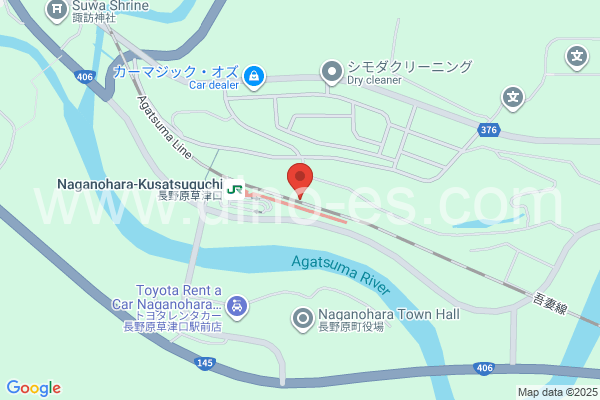 長野原草津口メンズエステの地図です。map of Naganohara-Kusatsuguchi station where spa and massage salons are located