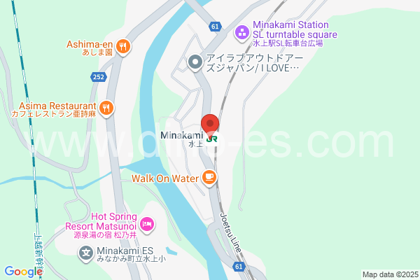 水上メンズエステの地図です。map of Minakami station where spa and massage salons are located