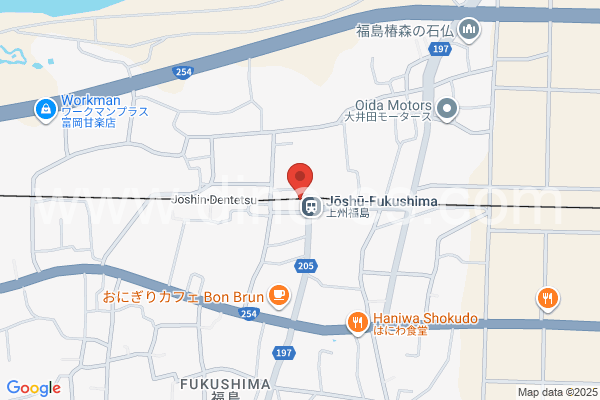 上州福島メンズエステの地図です。map of Jōshū-Fukushima station where spa and massage salons are located