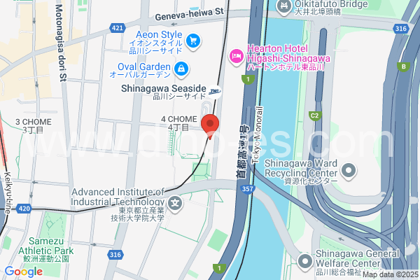 品川シーサイドメンズエステの地図です。map of Shinagawa Seaside station where spa and massage salons are located