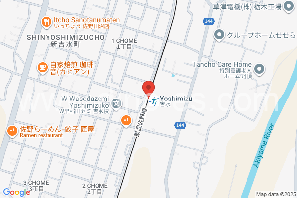 吉水メンズエステの地図です。map of Yoshimizu station where spa and massage salons are located