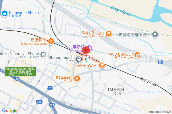 下今市メンズエステの地図です。map of Shimo-Imaichi station where spa and massage salons are located
