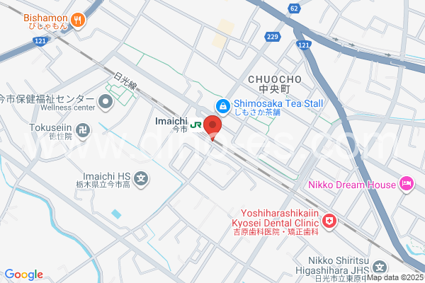 今市メンズエステの地図です。map of Imaichi station where spa and massage salons are located