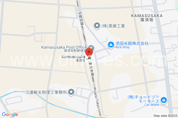 蒲須坂メンズエステの地図です。map of Kamasusaka station where spa and massage salons are located
