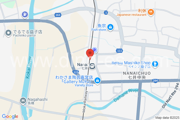 七井メンズエステの地図です。map of Nanai station where spa and massage salons are located