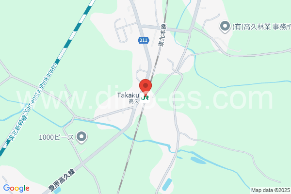 高久メンズエステの地図です。map of Takaku station where spa and massage salons are located