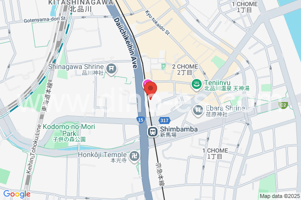 新馬場メンズエステの地図です。map of Shimbamba station where spa and massage salons are located