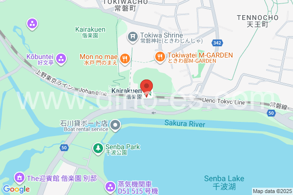 偕楽園メンズエステの地図です。map of Kairakuen station where spa and massage salons are located